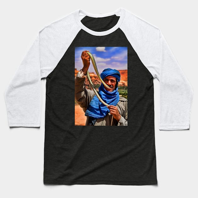 Morocco. Snake charmer. Portrait. Baseball T-Shirt by vadim19